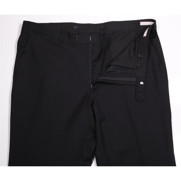 Custom Made Solid Black Super 220's Wool & Cashmere Dress Pants 42x30 - Picture 5 of 7